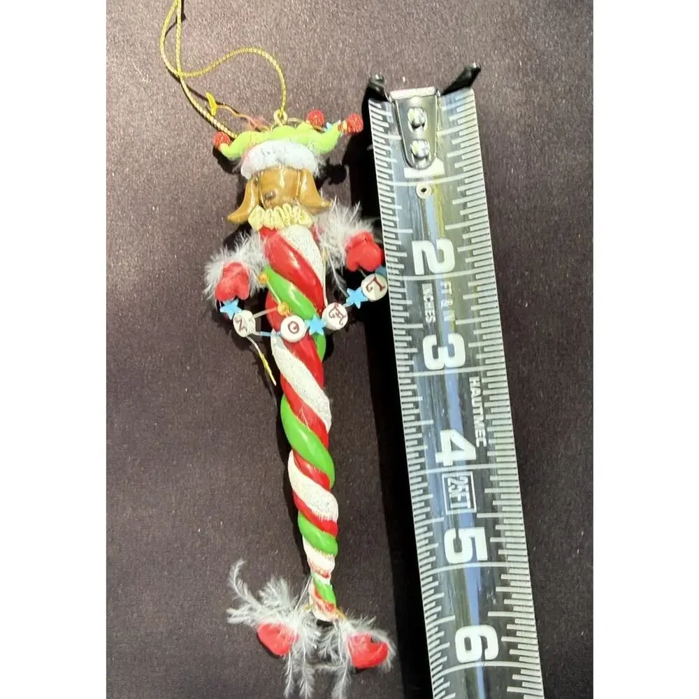 Vintage Katherines Collection Dangle Leg Noel Dog Christmas Ornament Rare! -K2